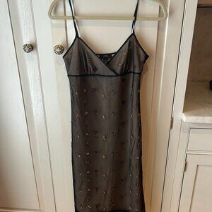 BCBG Nude Floral Print Spaghetti Strap Dress 4